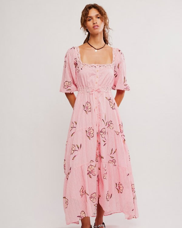 FREE PEOPLE MORNING MEADOWS MAXI DRESS - BLUSHING PINK