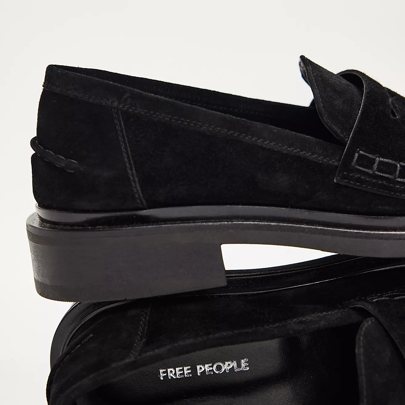 FREE PEOPLE LANA LOAFER - BLACK SUEDE