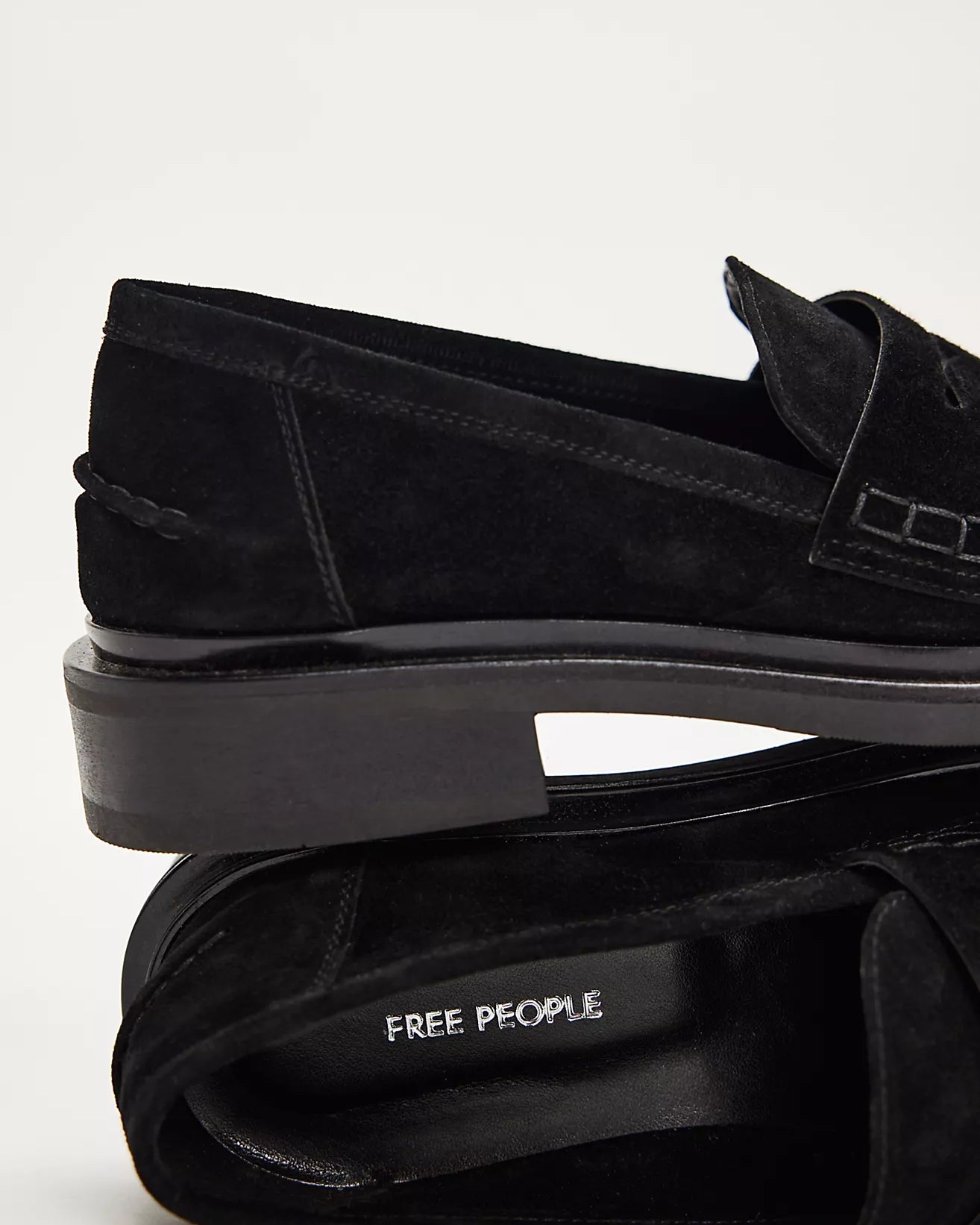 FREE PEOPLE LANA LOAFER - BLACK SUEDE