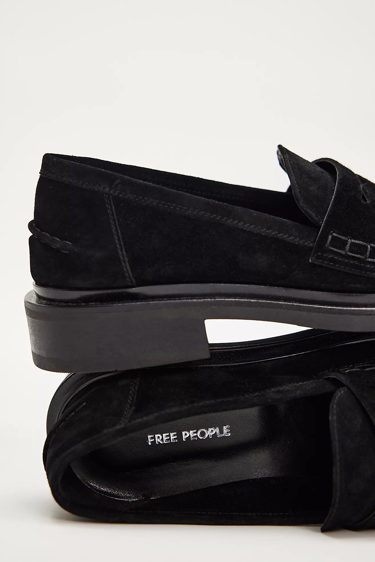 FREE PEOPLE LANA LOAFER - BLACK SUEDE