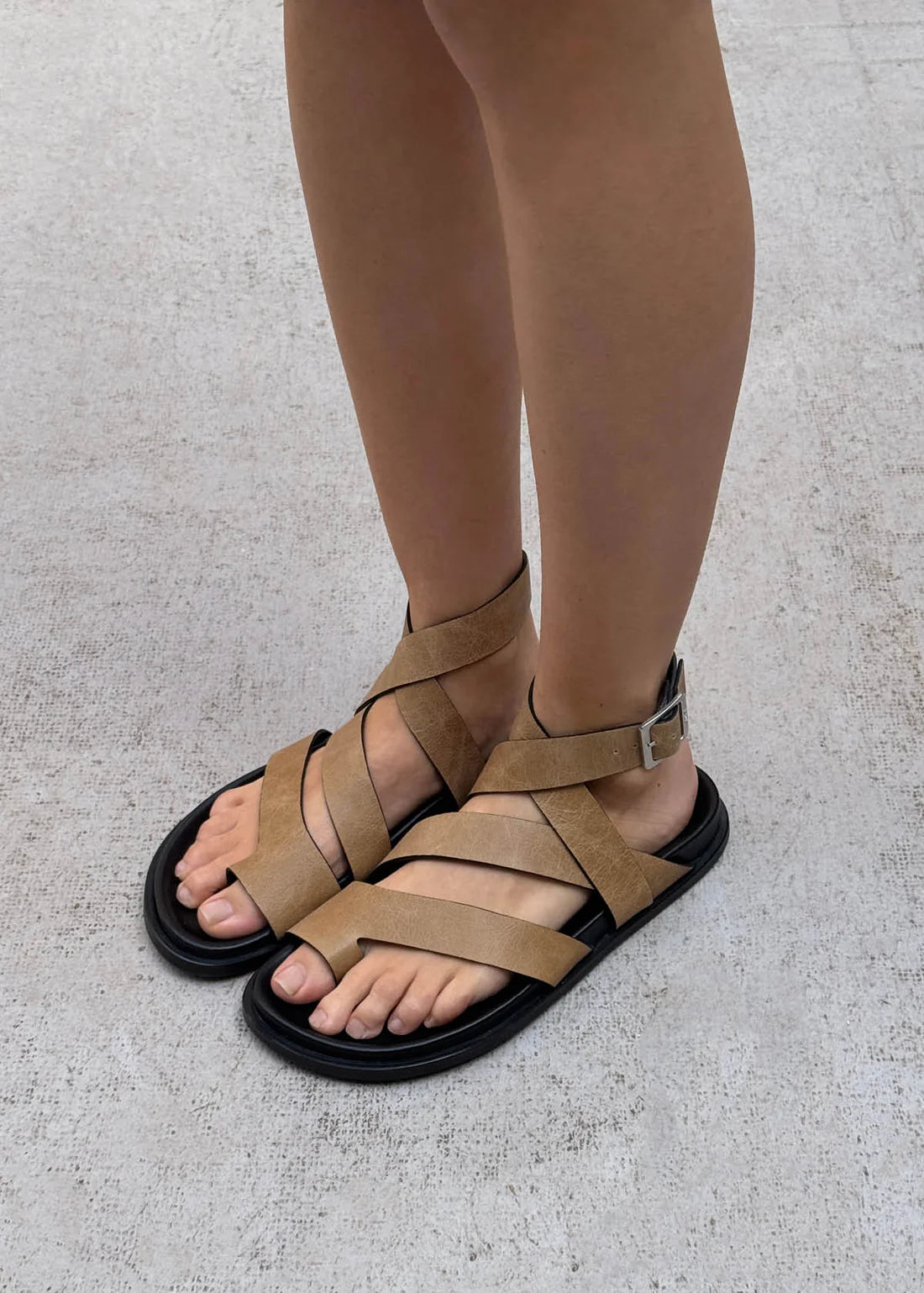 ALOHAS TIDE VINTAGE LEATHER SANDALS - VINTAGE BEIGE