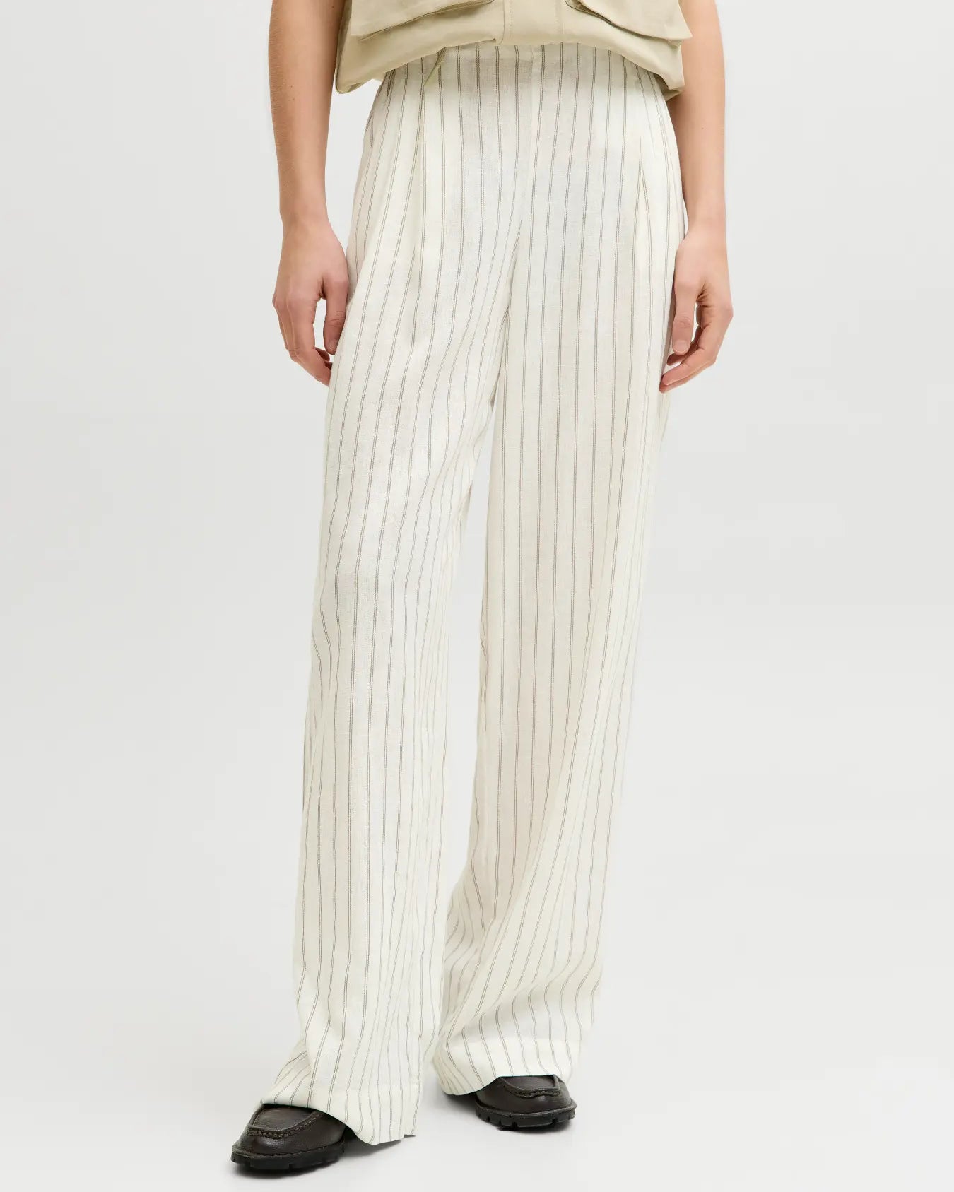 JJXX ALMIRA LINEN LOOSE PANT - BLANC STRIPES