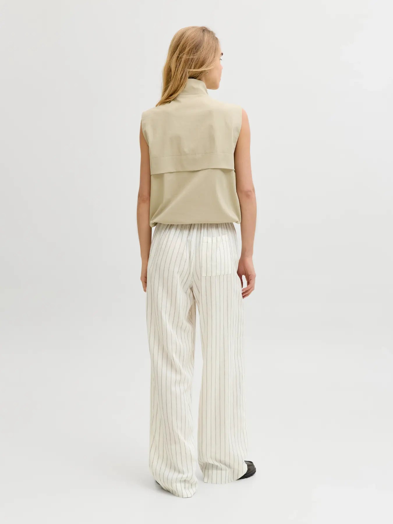 JJXX ALMIRA LINEN LOOSE PANT - BLANC STRIPES