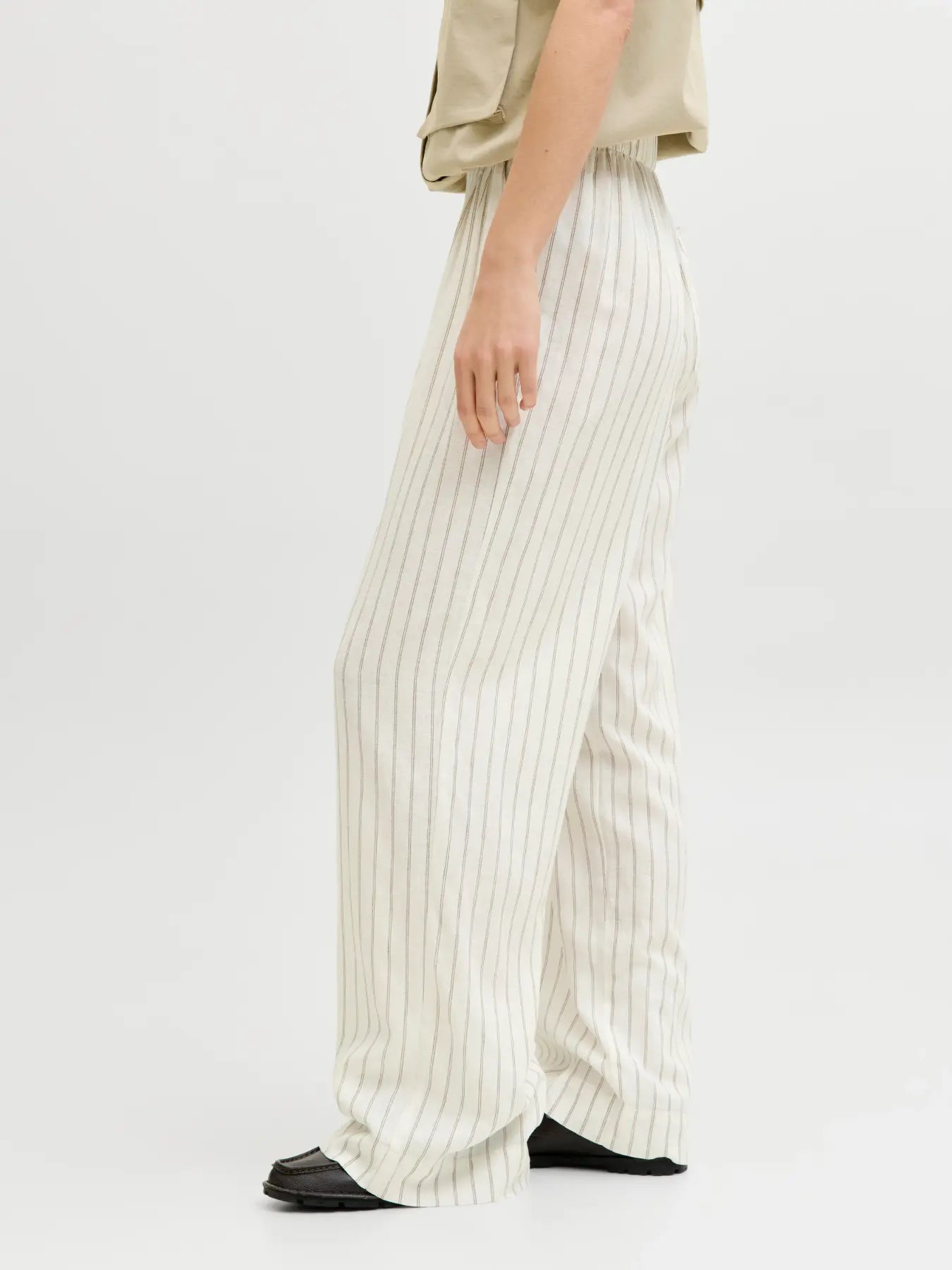 JJXX ALMIRA LINEN LOOSE PANT - BLANC STRIPES