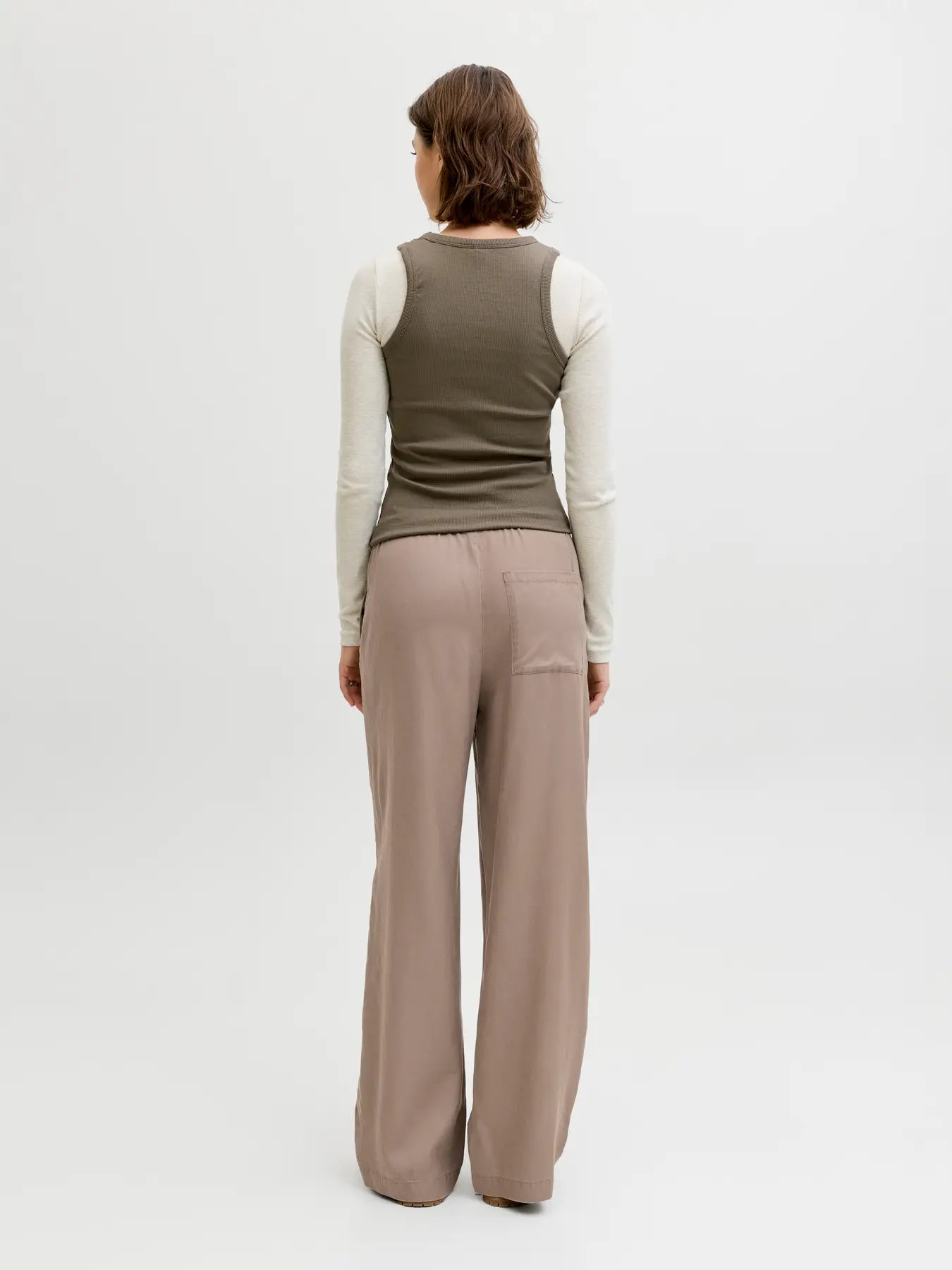 JJXX INGRID FLORA LOOSE PANTS - FEATHER GREY