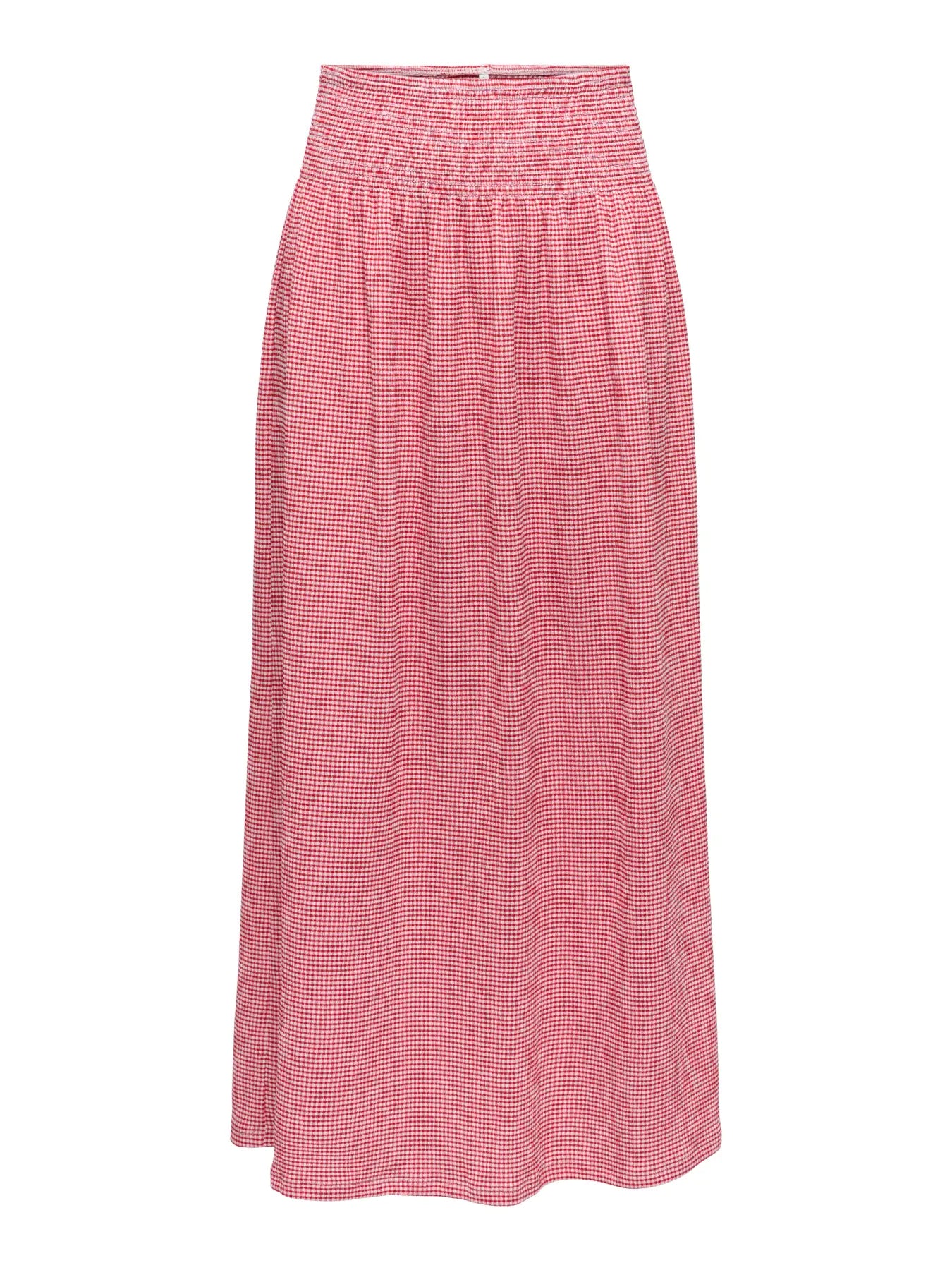 ONLY CELLE SMOCK MAXI SKIRT - CHERRY CHECKS