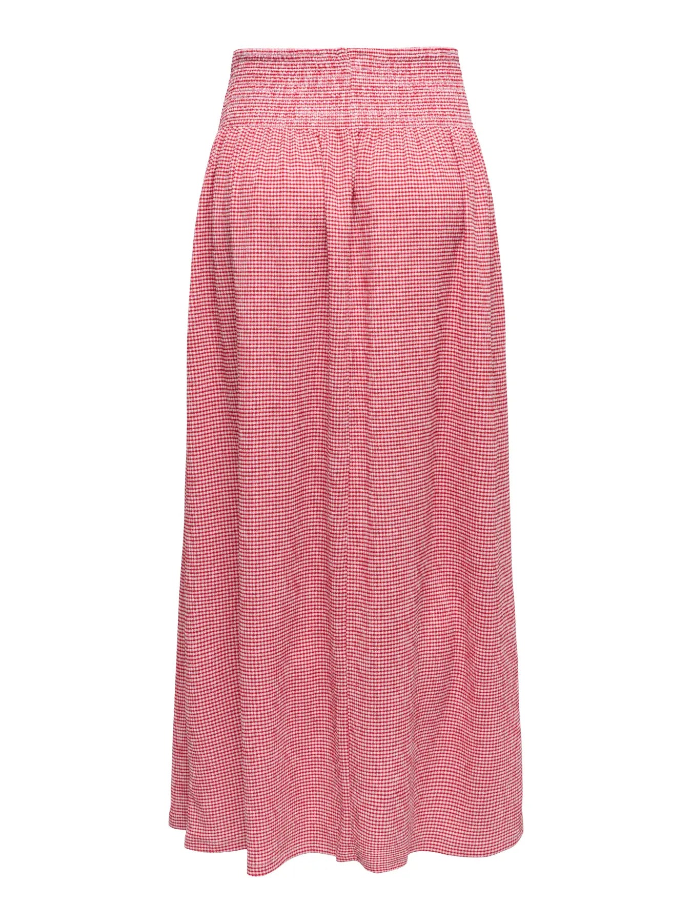 ONLY CELLE SMOCK MAXI SKIRT - CHERRY CHECKS