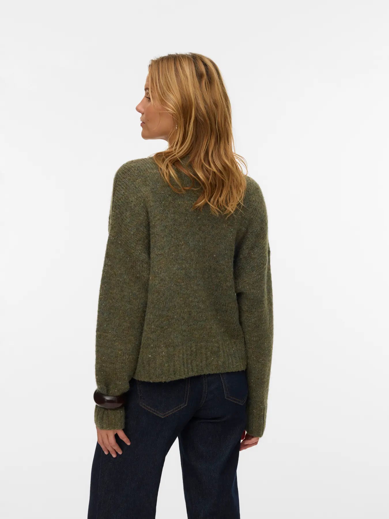 VM INGRID V NECK CARDIGAN - GRAPELEAF