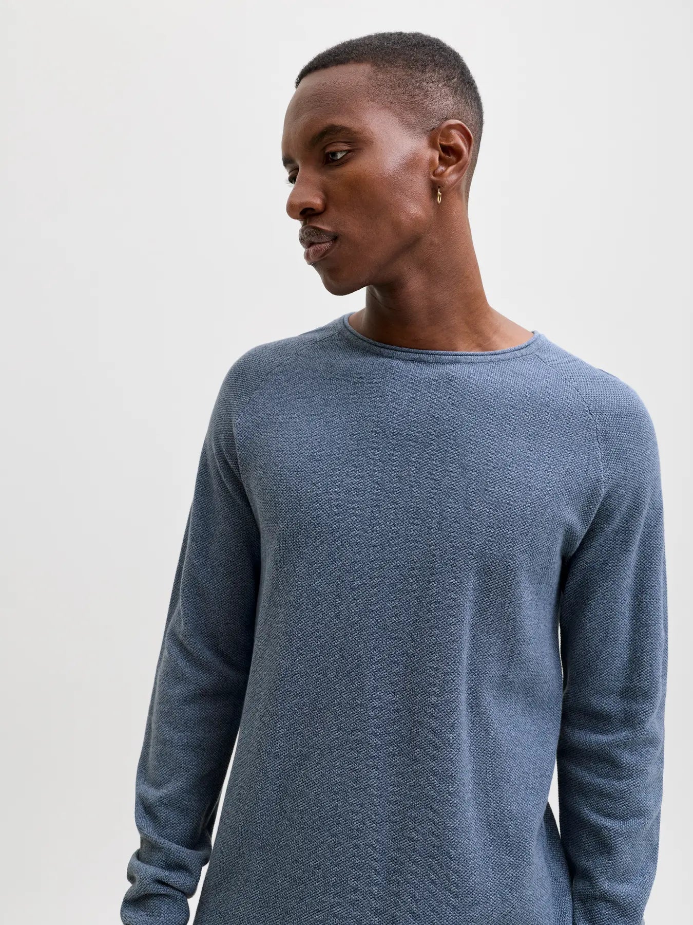 JJ HILL KNIT CREW NECK SWEATER -  BLUE MIRAGE