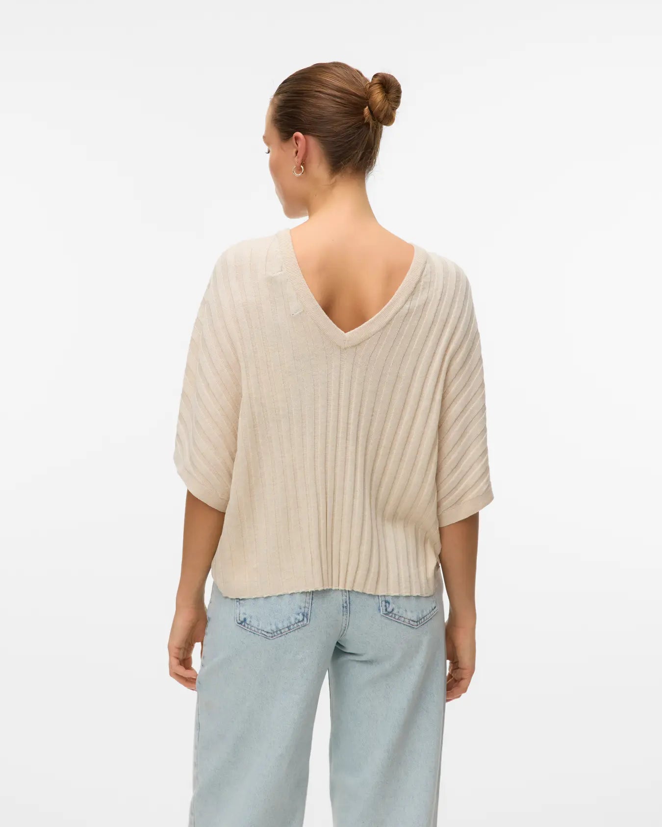 VM BARBADOS SS V-BACK PULLOVER - OATMEAL