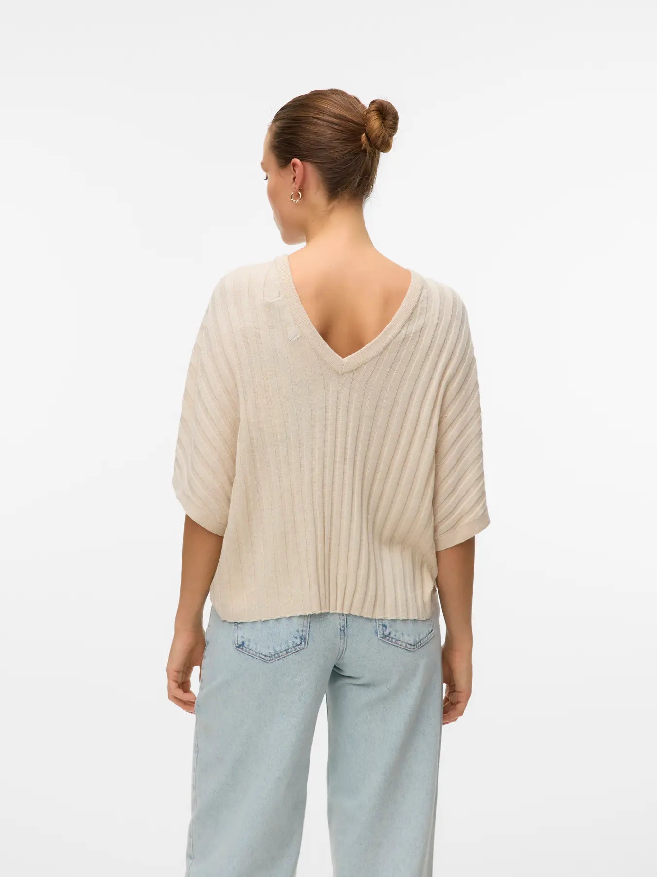 VM BARBADOS SS V-BACK PULLOVER - OATMEAL