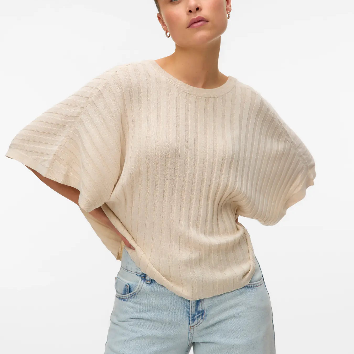 VM BARBADOS SS V-BACK PULLOVER - OATMEAL