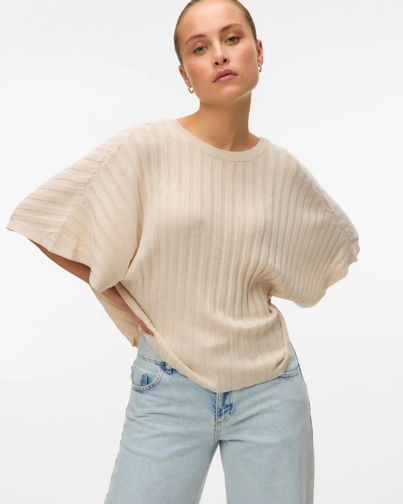 VM BARBADOS SS V-BACK PULLOVER - OATMEAL