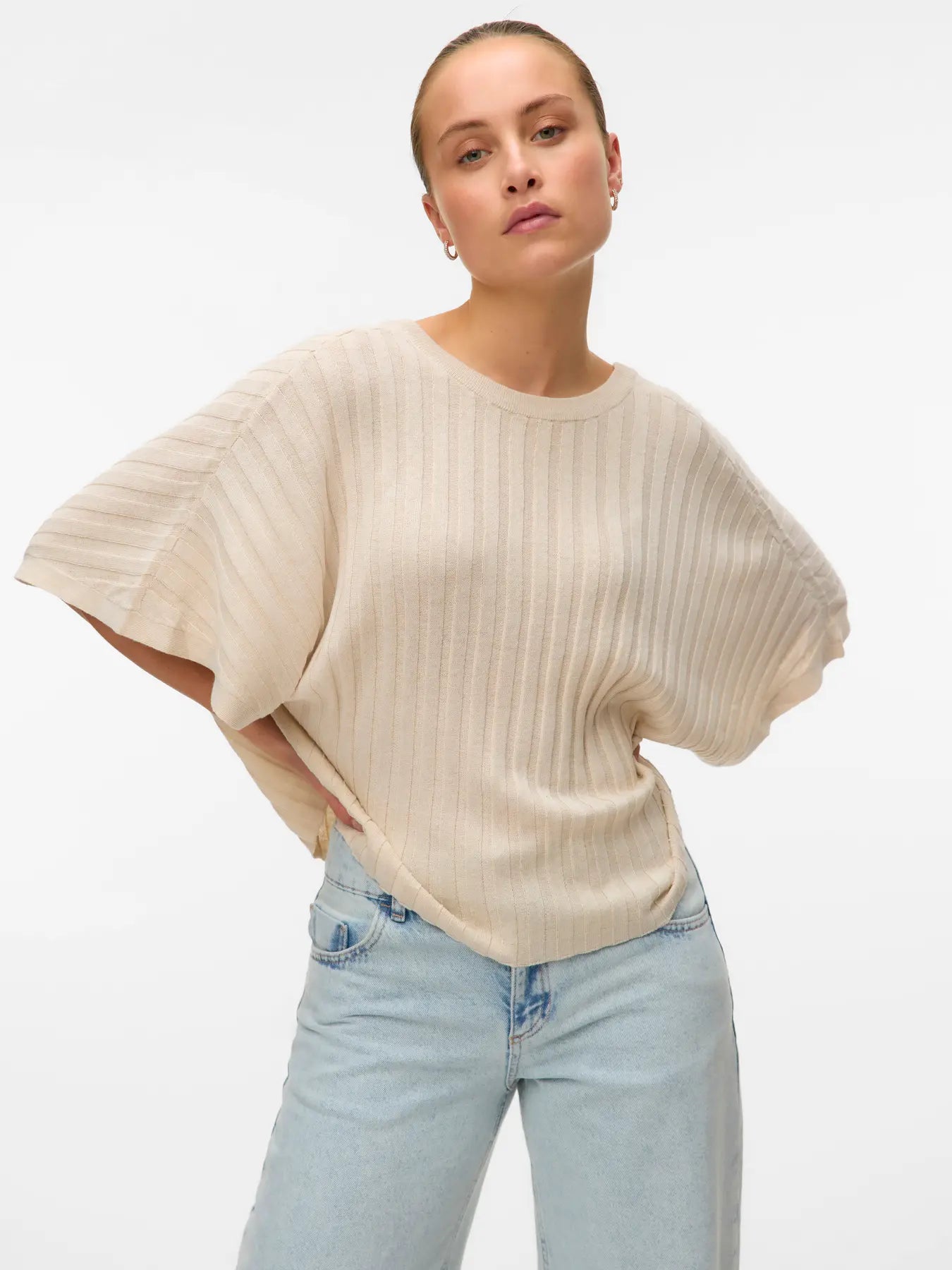 VM BARBADOS SS V-BACK PULLOVER - OATMEAL