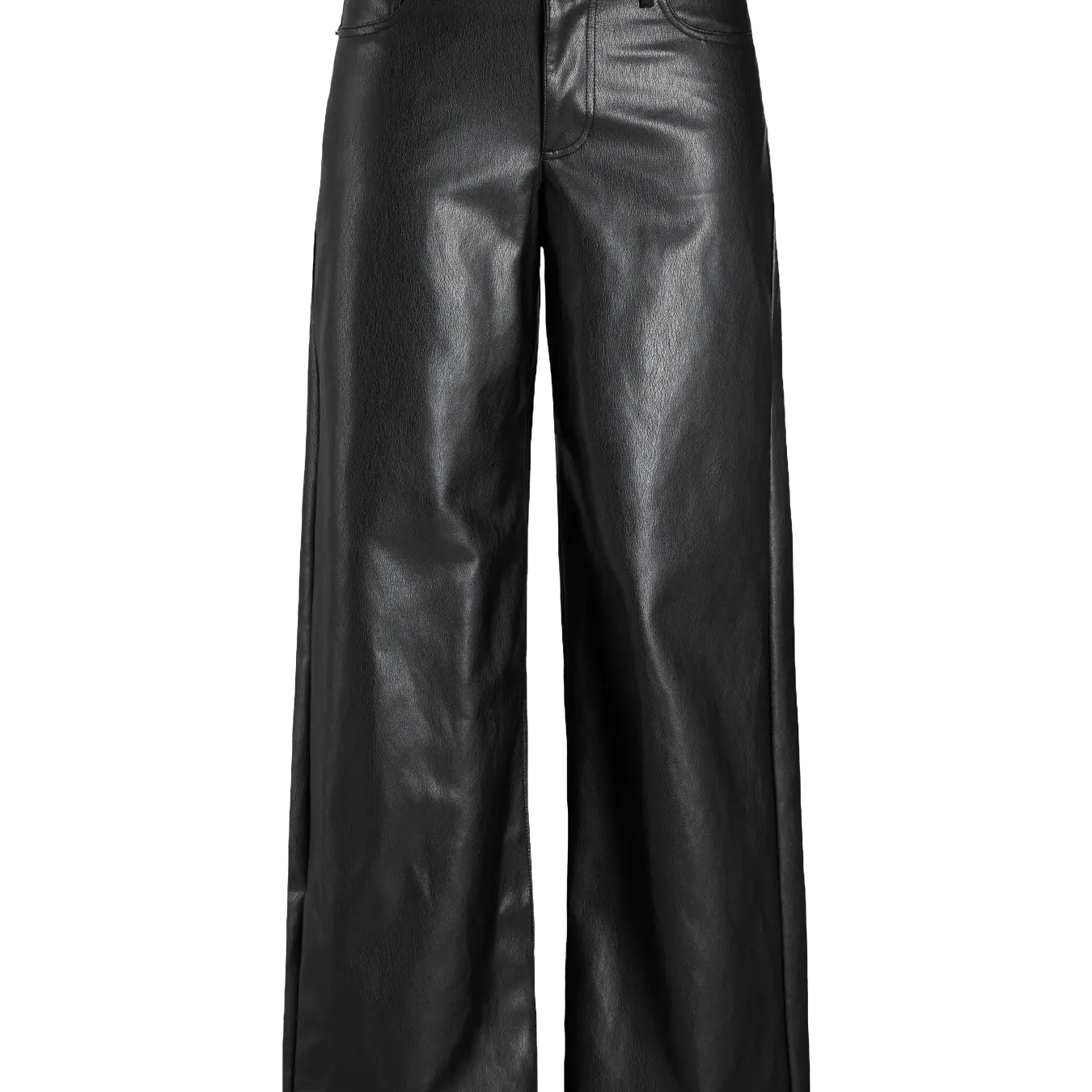 JJXX OSLO HAILEY FAUX LEATHER PANTS - BLACK