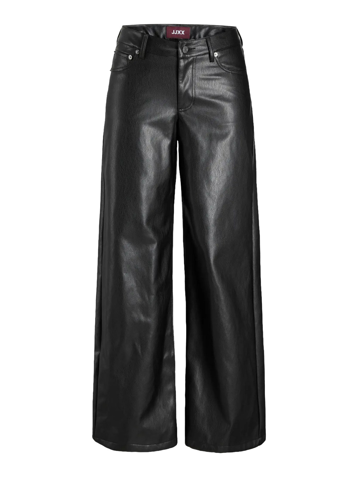 JJXX OSLO HAILEY FAUX LEATHER PANTS - BLACK