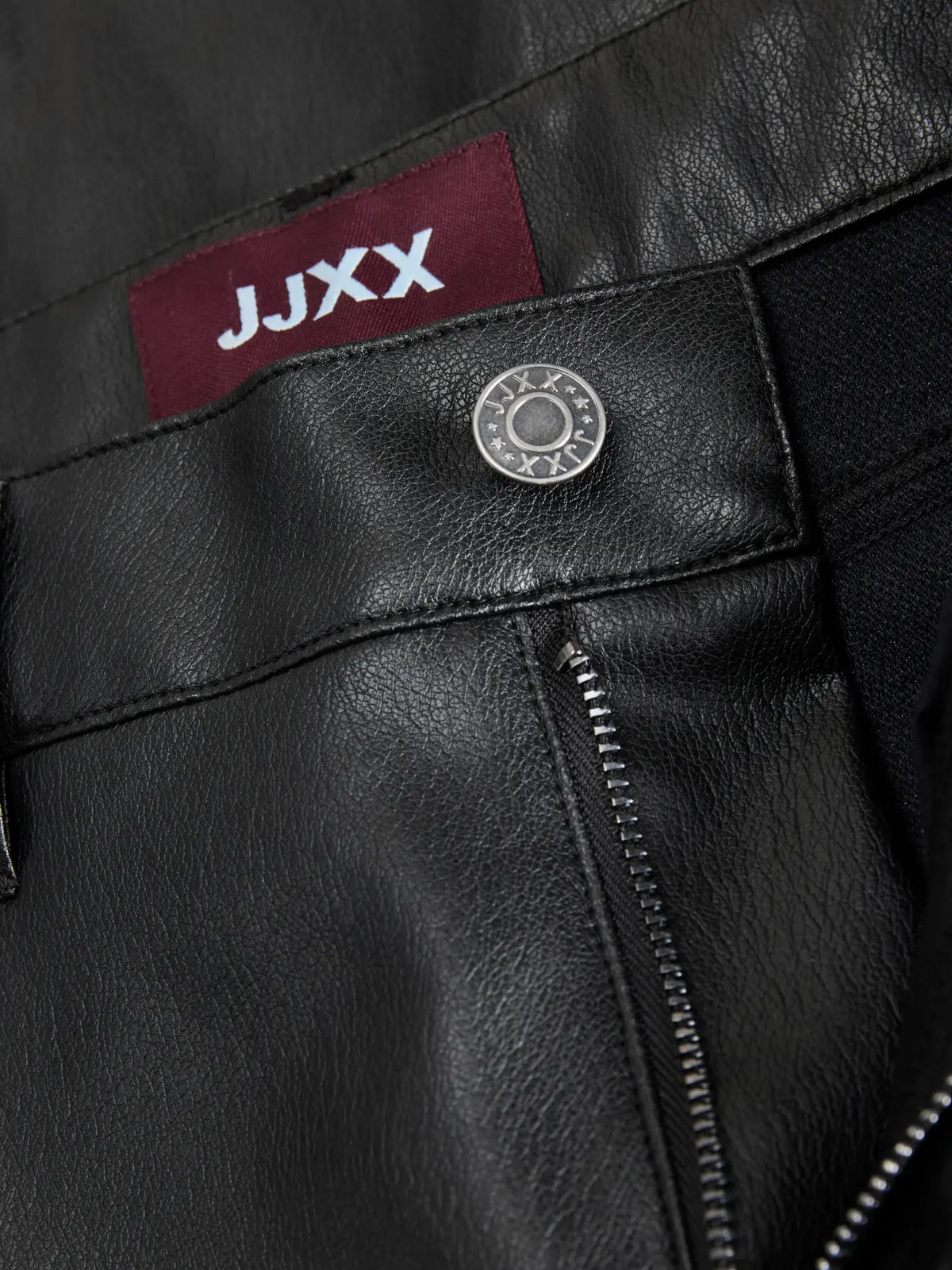 JJXX OSLO HAILEY FAUX LEATHER PANTS - BLACK