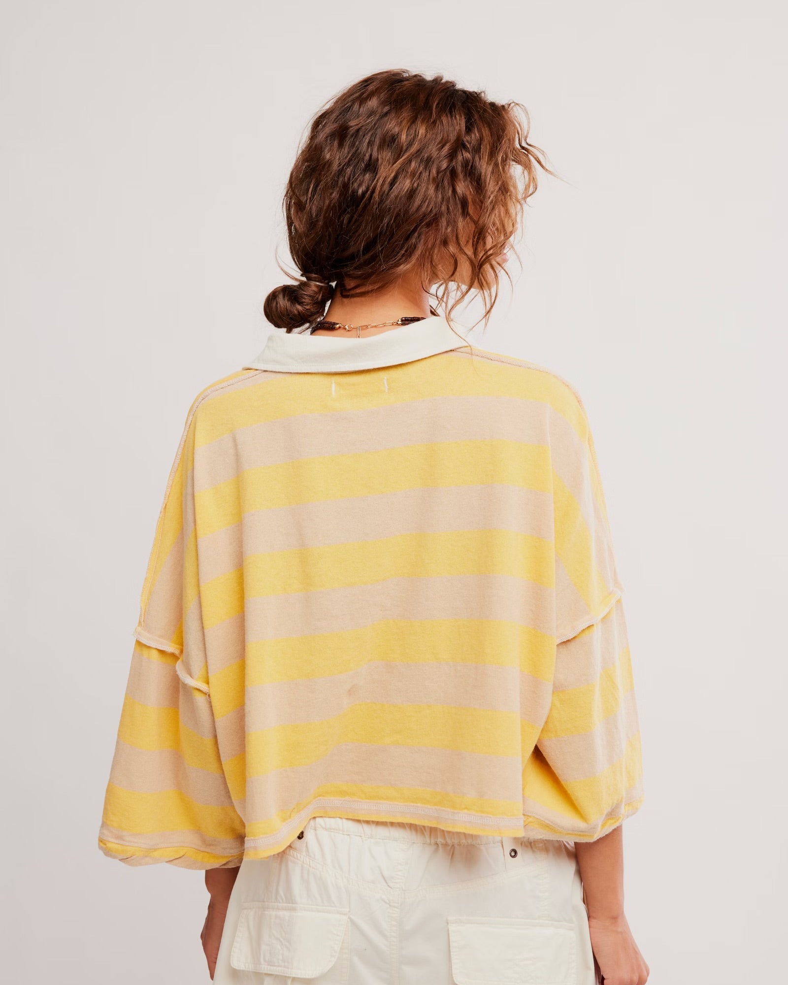 FREE PEOPLE AUGGIE TEE - OAT LATTE YELLOW