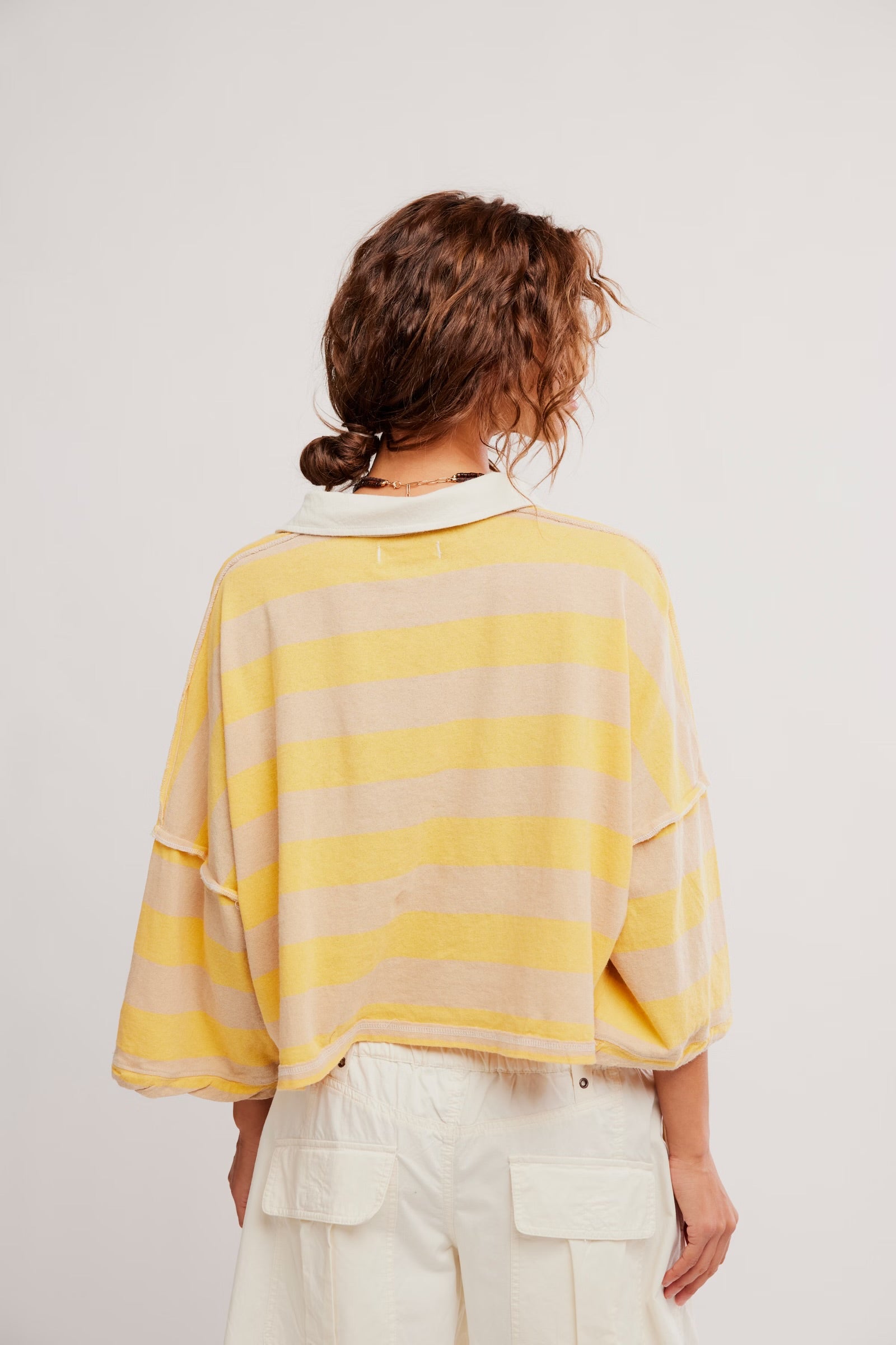 FREE PEOPLE AUGGIE TEE - OAT LATTE YELLOW