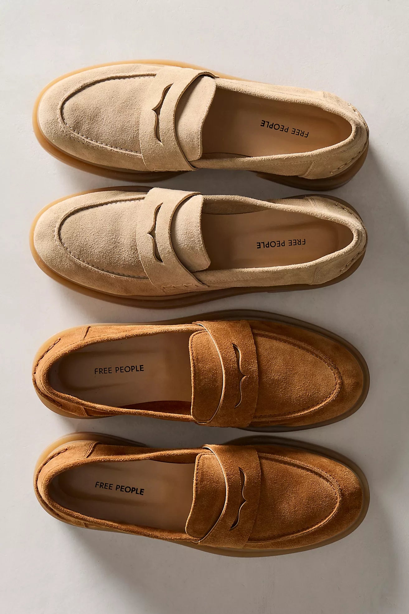 FREE PEOPLE LANA LOAFER - TAUPE SUEDE