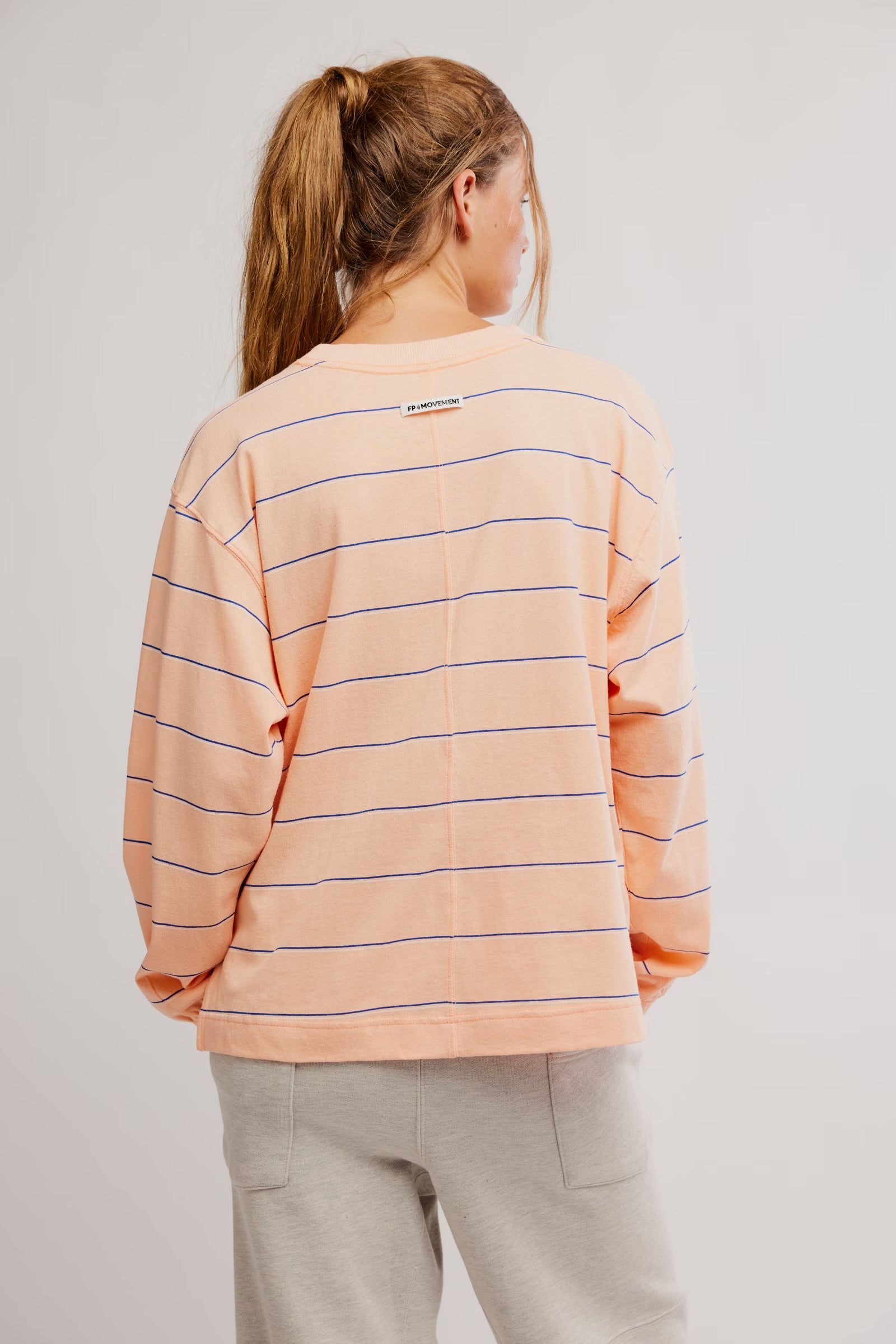 FREE PEOPLE HUSTLE LAYER TOP - AWNING STRIPE PEACH
