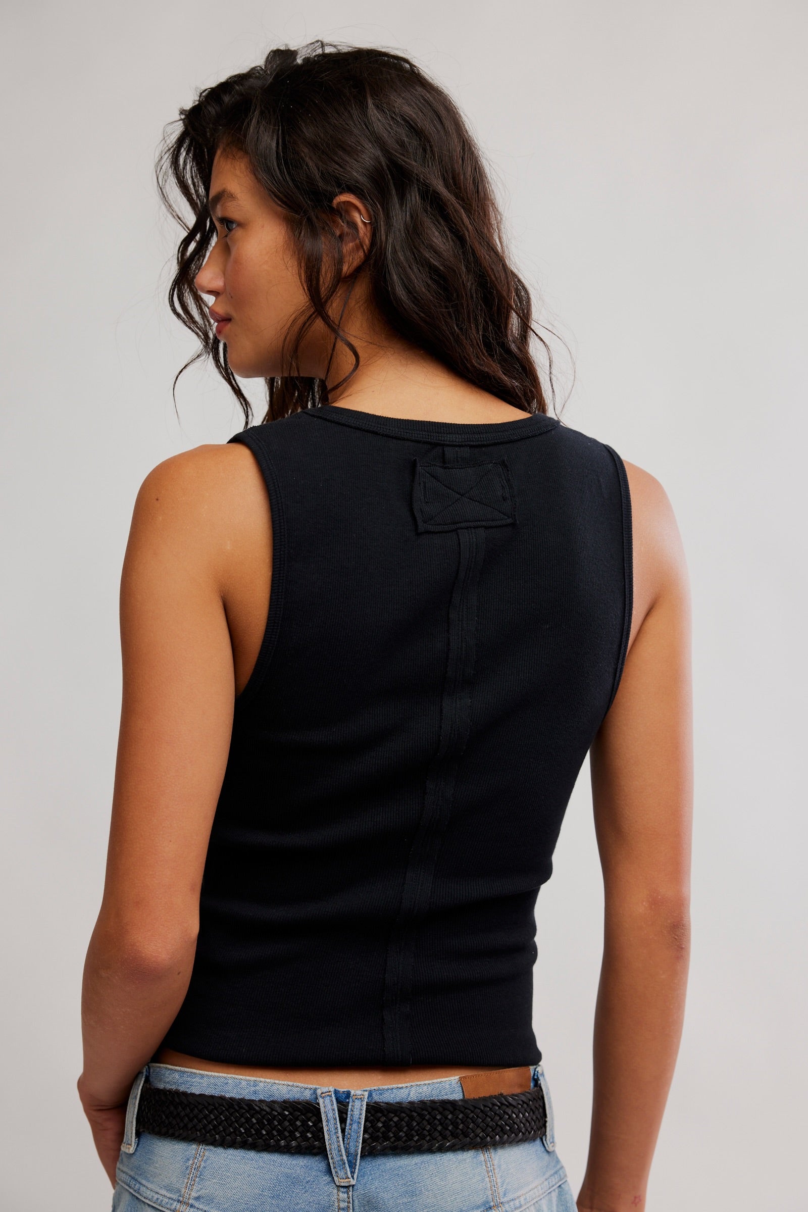 FREE PEOPLE JAMIE HENLEY TANK - BLACK