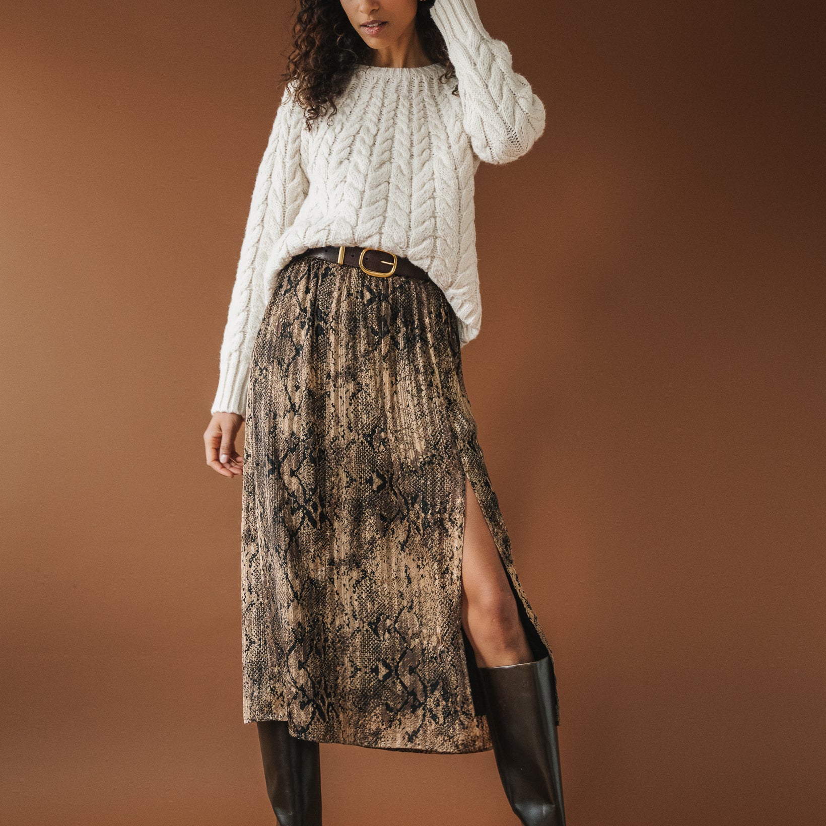 GENTLE FAWN ADELINE PRINTED SKIRT - TOPAZ SNAKE