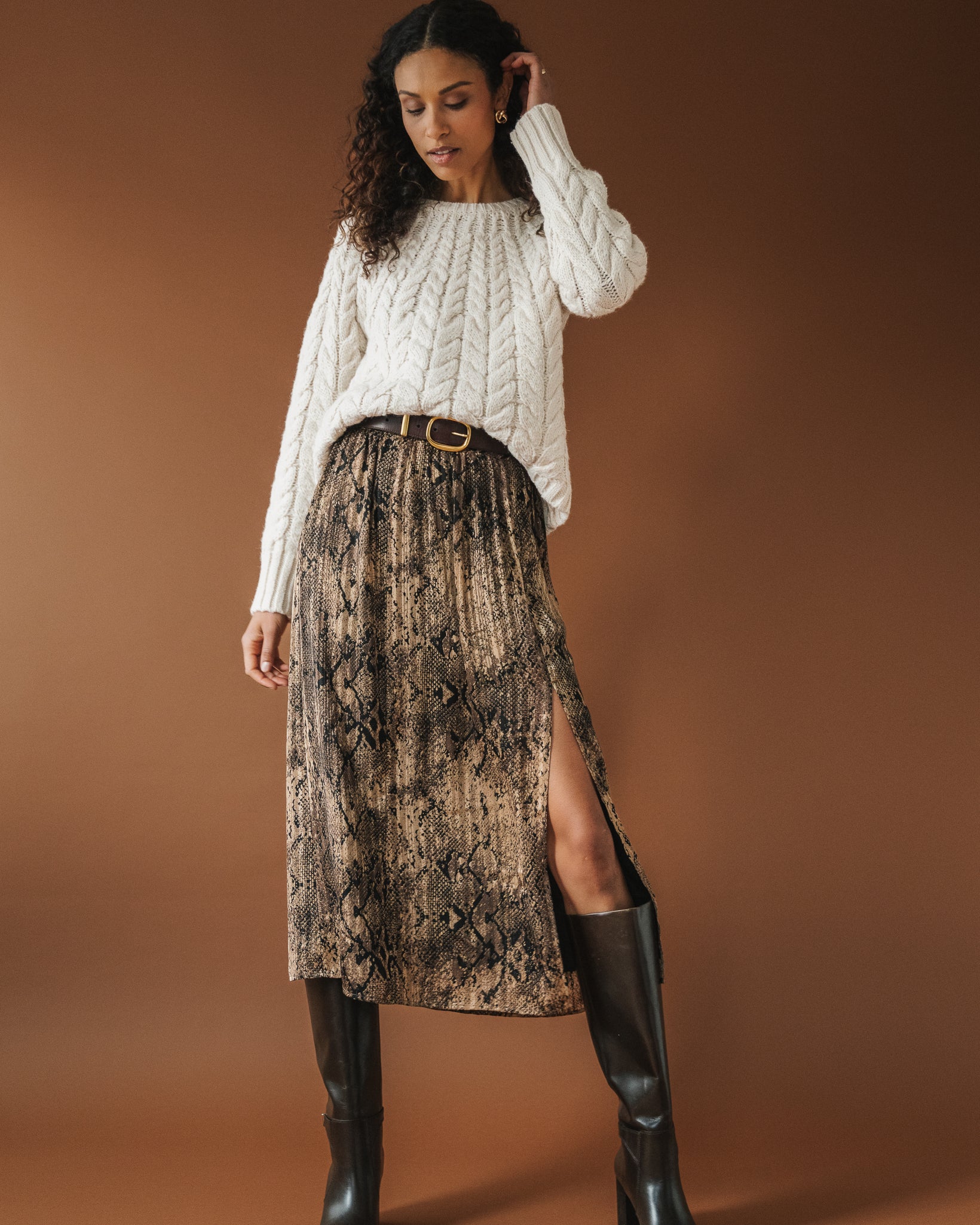 GENTLE FAWN ADELINE PRINTED SKIRT - TOPAZ SNAKE