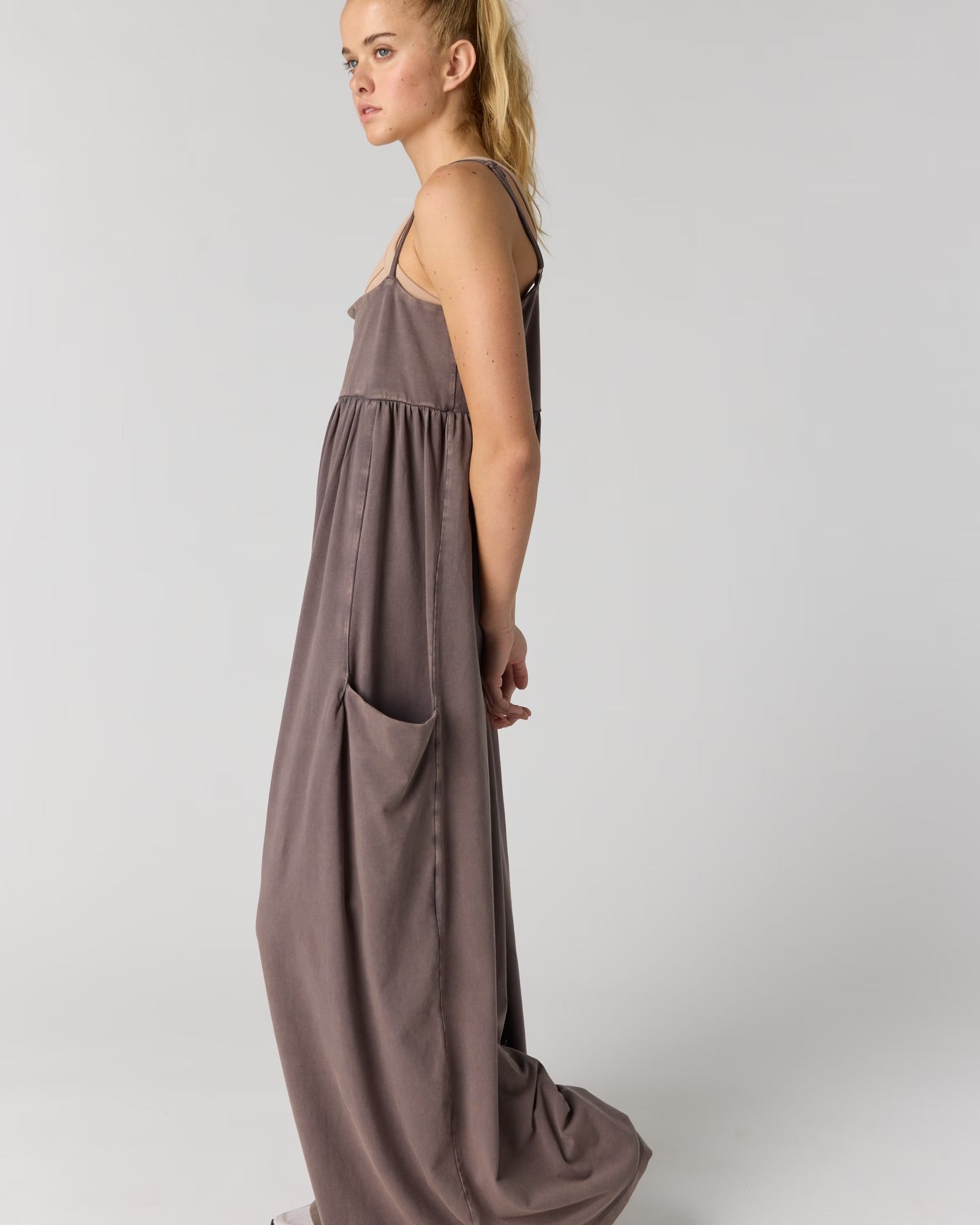 FREE PEOPLE HOT SHOT STRAPPY ONESIE - CHOCOLATE