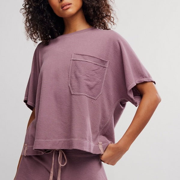 FREE PEOPLE STAYCATION SLEEP SHIRT - ELDERBERRY TEA