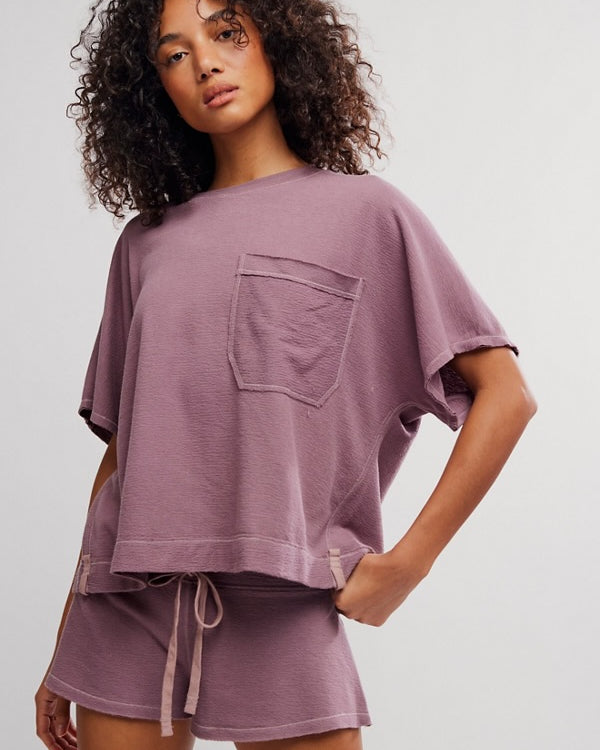 FREE PEOPLE STAYCATION SLEEP SHIRT - ELDERBERRY TEA