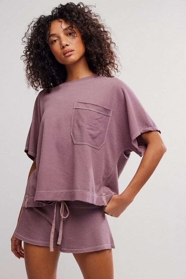 FREE PEOPLE STAYCATION SLEEP SHIRT - ELDERBERRY TEA
