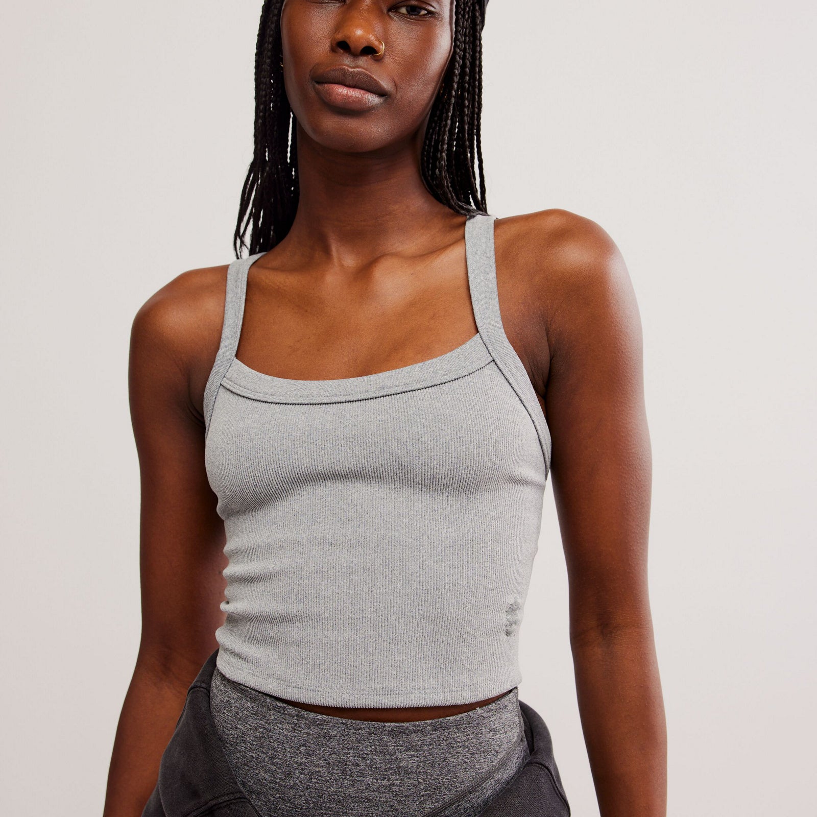 FREE PEOPLE ALL CLEAR SOLID CAMI - HEATHER GREY