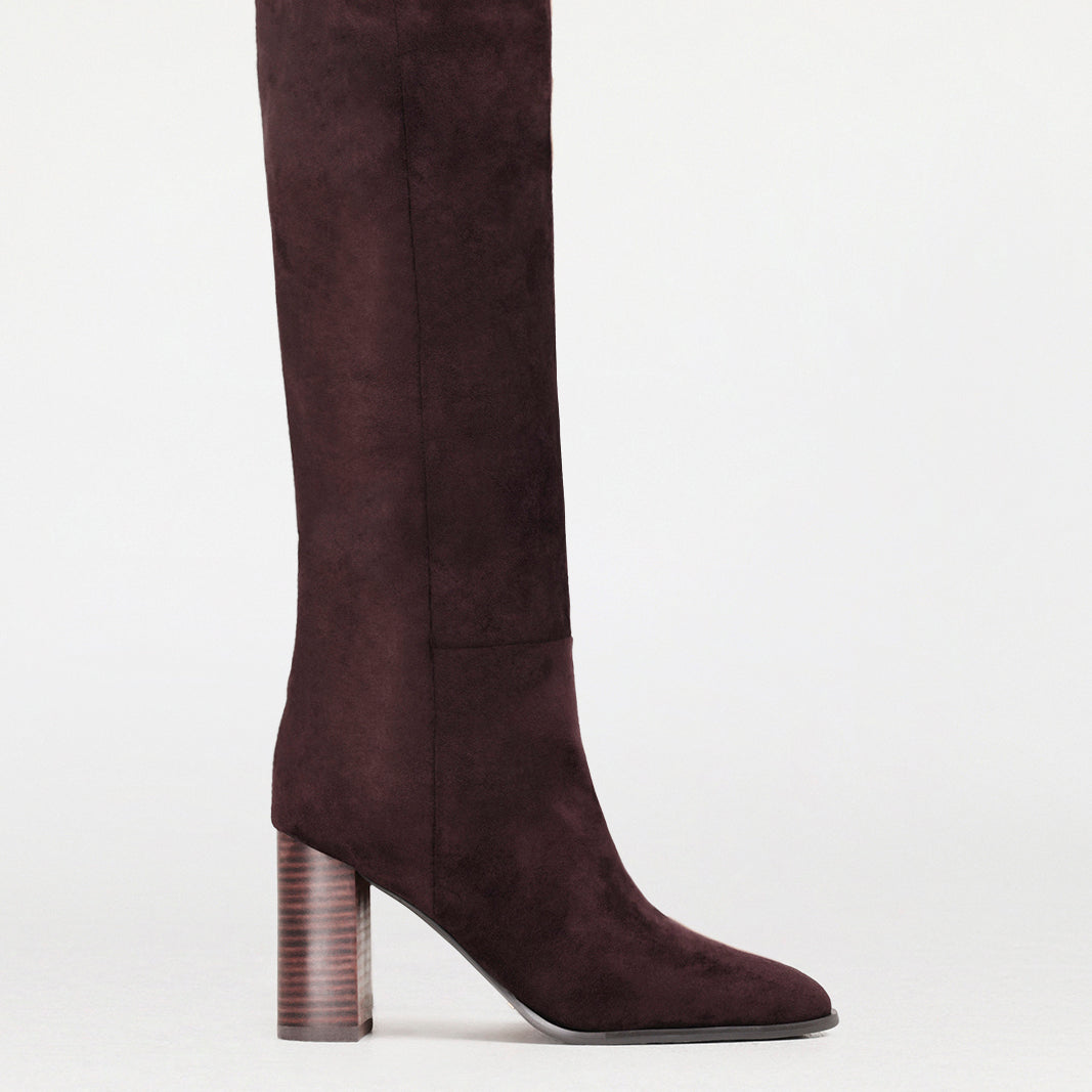 BILLINI BOBBY TALL HEELED BOOT - CHOCOLATE SUEDE