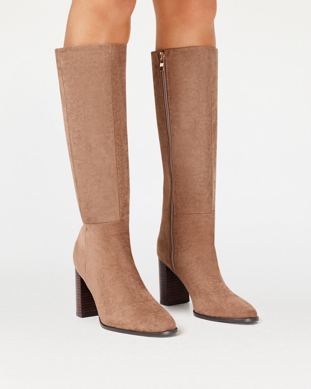 BILLINI BOBBY TALL HEELED BOOT - LIGHT BROWN SUEDE