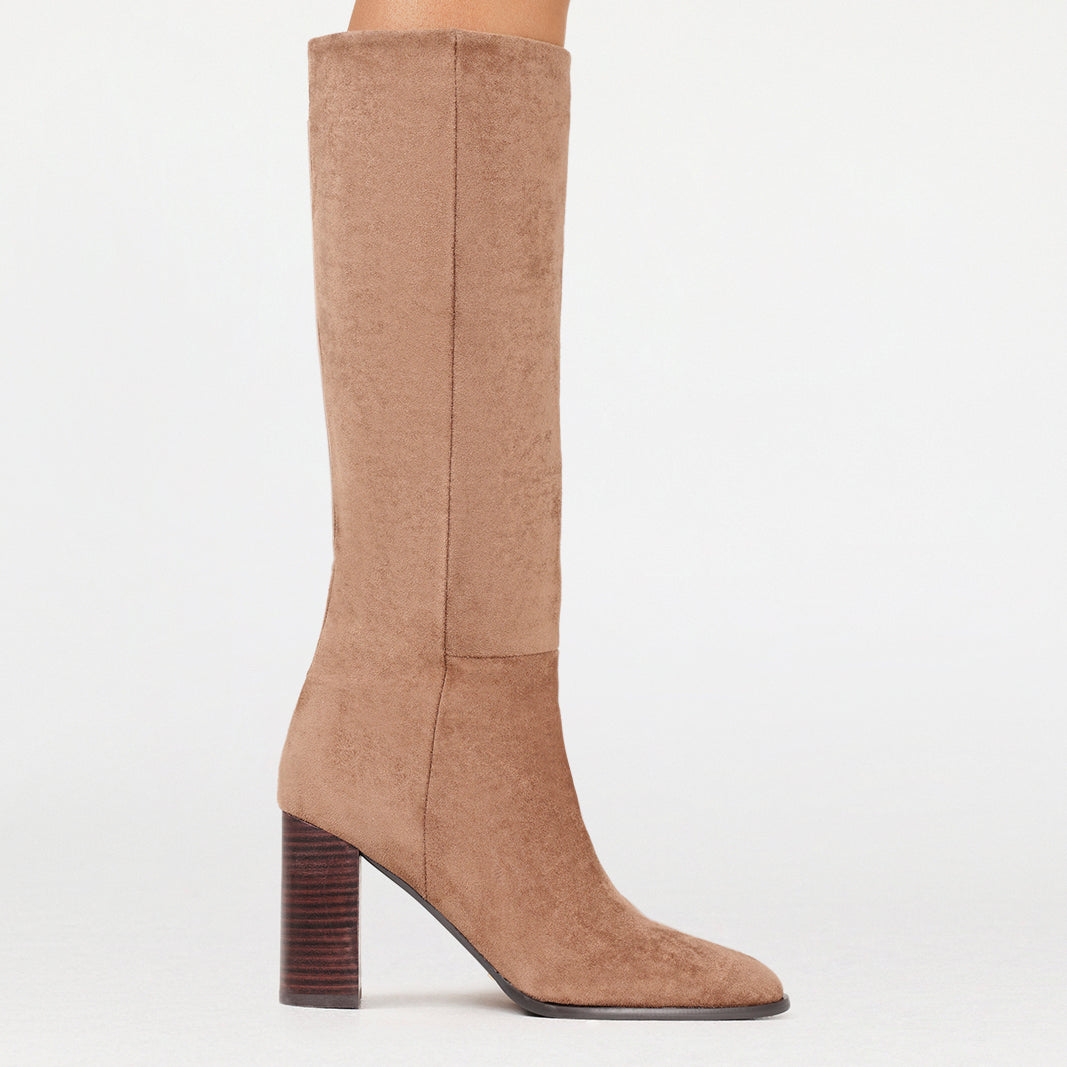 BILLINI BOBBY TALL HEELED BOOT - LIGHT BROWN SUEDE