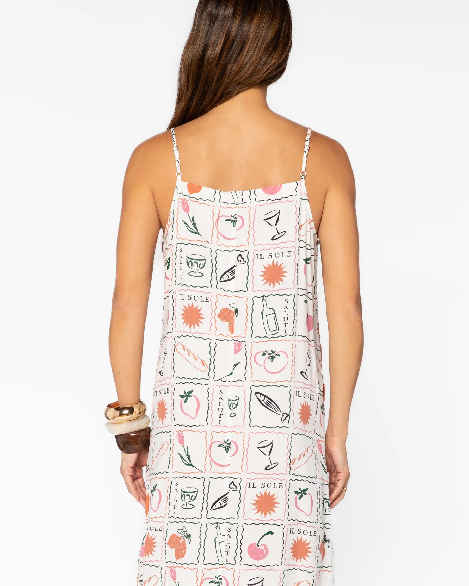 VELVET HEART BRIANNE MULTI STAMP DRESS - WHITE