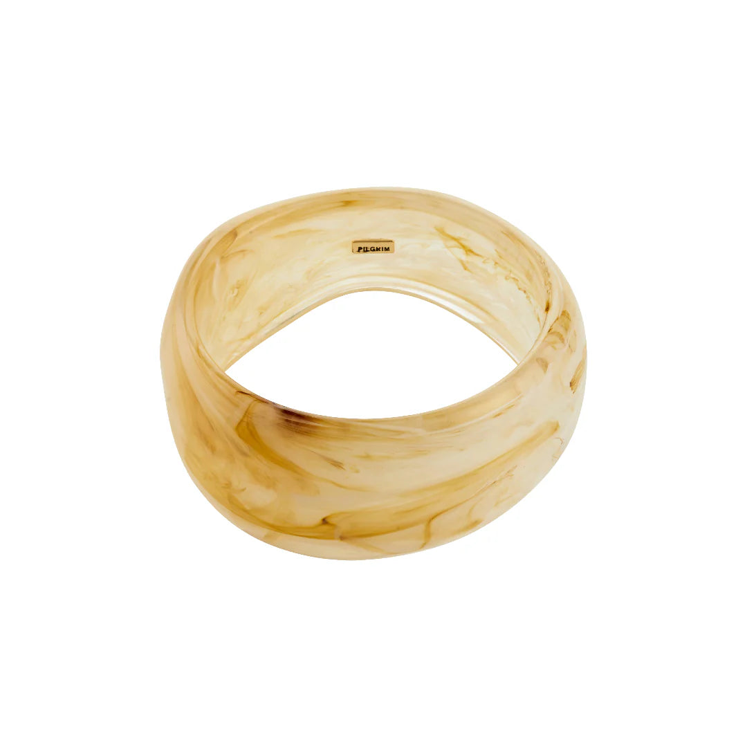 PILGRIM AASE RECYCLED MAXI BANGLE BRACELET - BIEGE