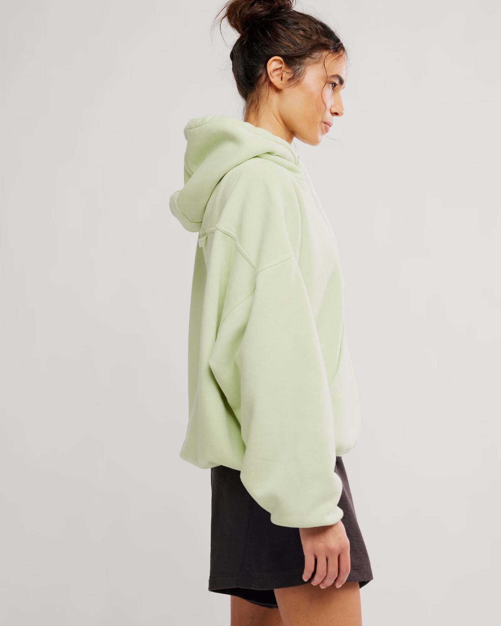 FREE PEOPLE FINAL CALL FRONT LOGO HOODIE - WHIPPED LIME