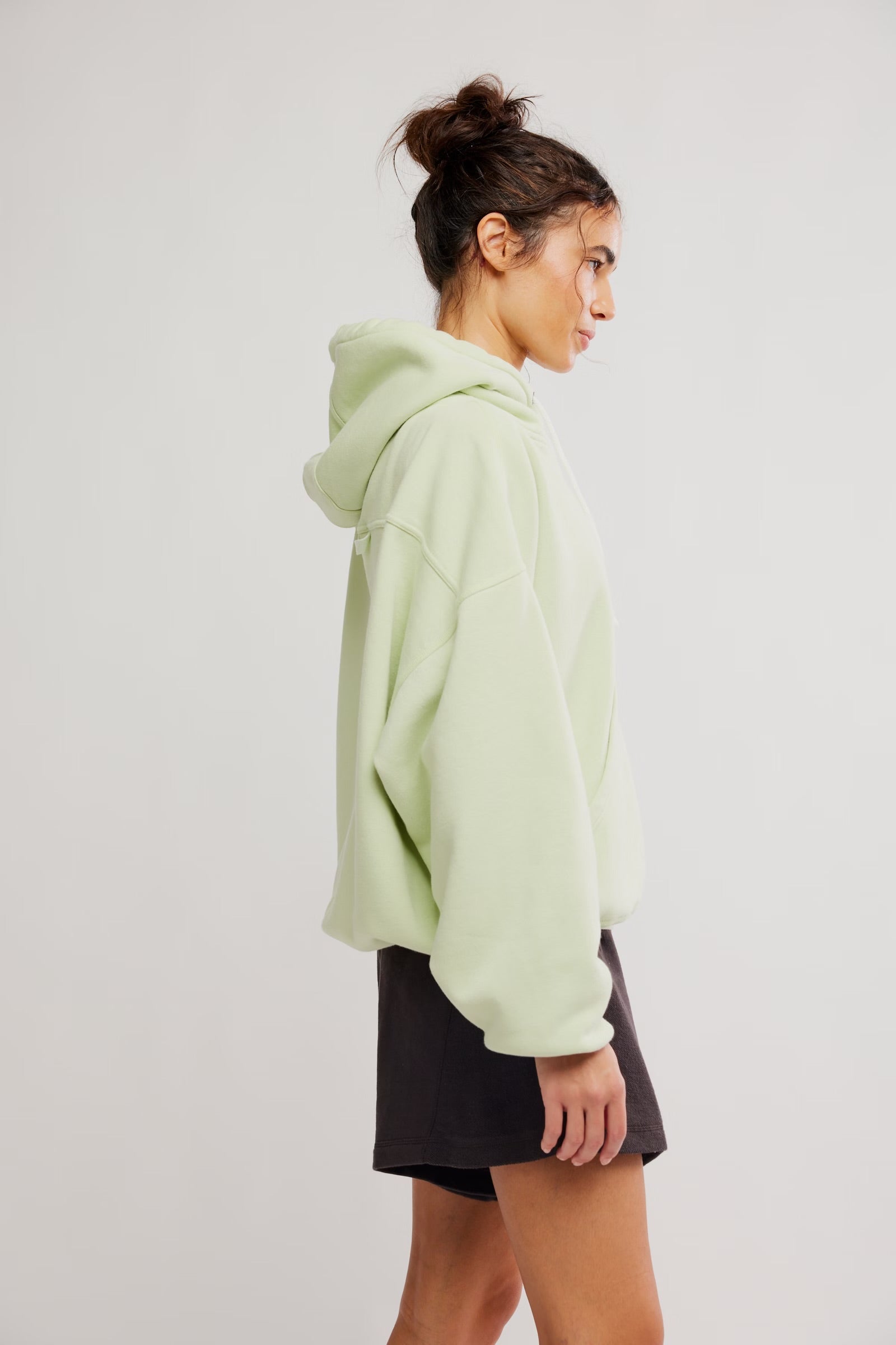 FREE PEOPLE FINAL CALL FRONT LOGO HOODIE - WHIPPED LIME