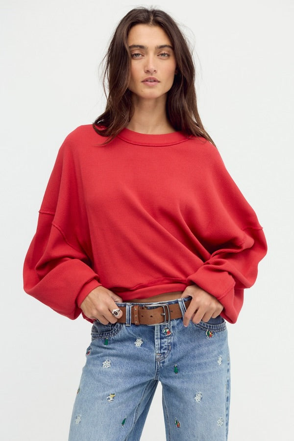 FREE PEOPLE SKYLINE PULLOVER - SALSA