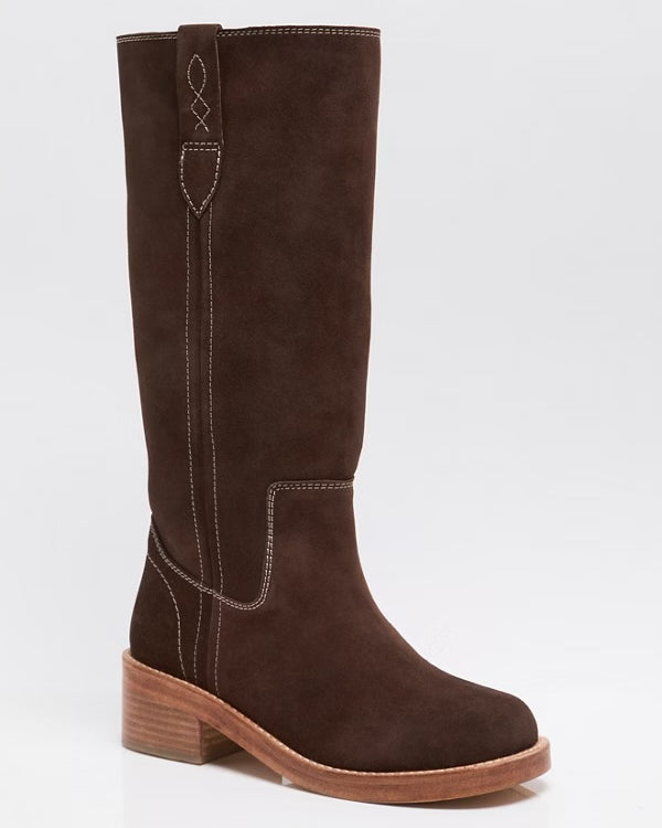 FREE PEOPLE BLAZE PULL ON BOOTS - WEATHERED MINK SUEDE