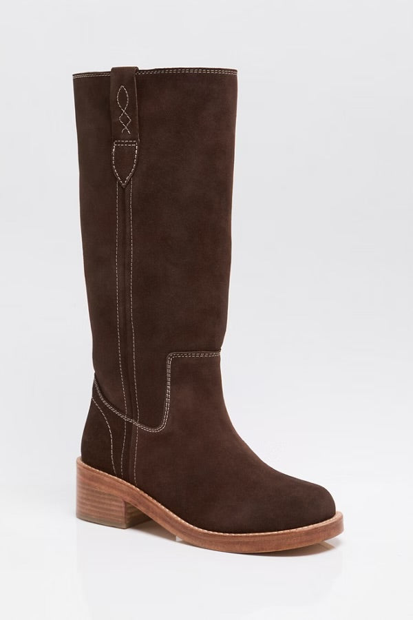 FREE PEOPLE BLAZE PULL ON BOOTS - WEATHERED MINK SUEDE