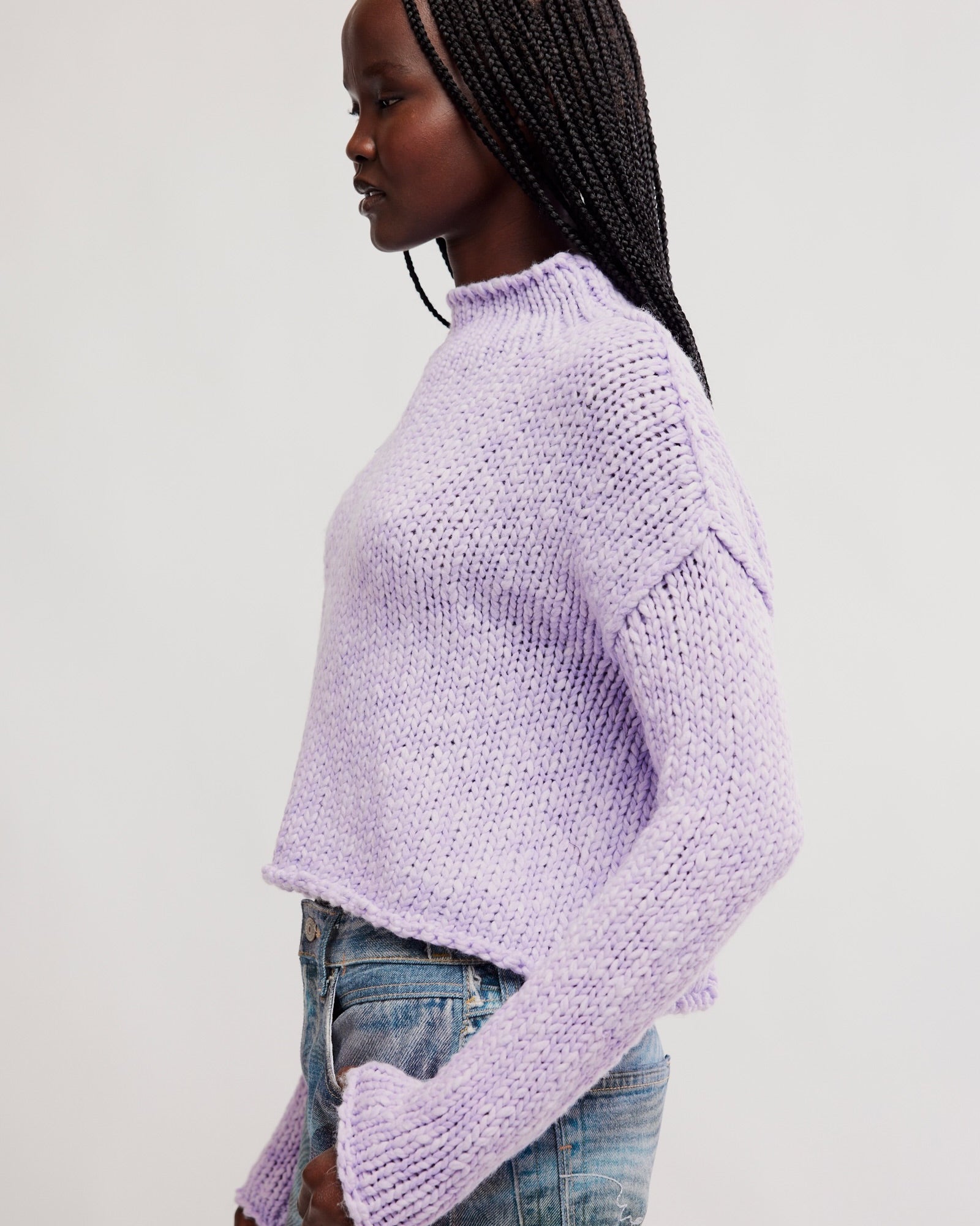 FREE PEOPLE OPAL SWEATER - PURPLE SATIN