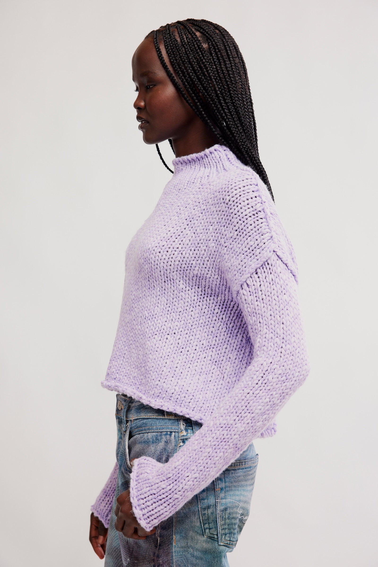 FREE PEOPLE OPAL SWEATER - PURPLE SATIN