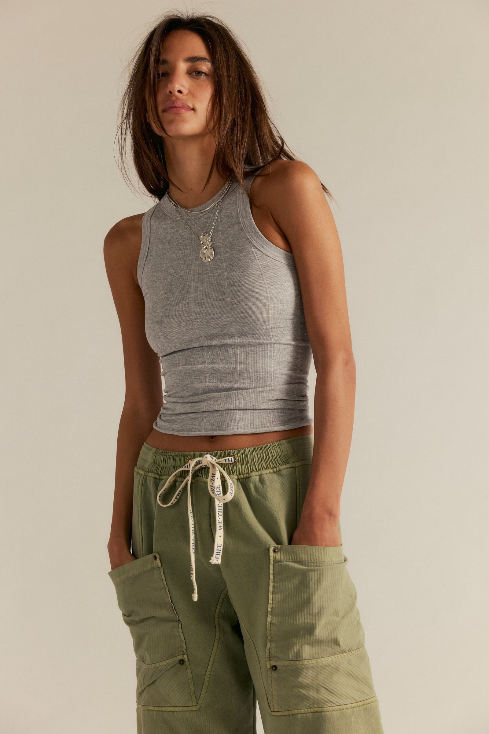 FREE PEOPLE SO SOFT SEAMLESS MODAL TANK - HEATHER GREY