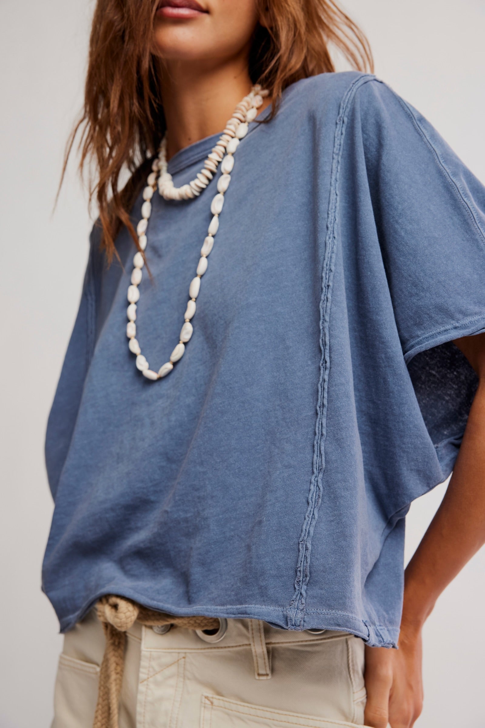 FREE PEOPLE NEXT LEVEL TEE - NIGHT SHADOW