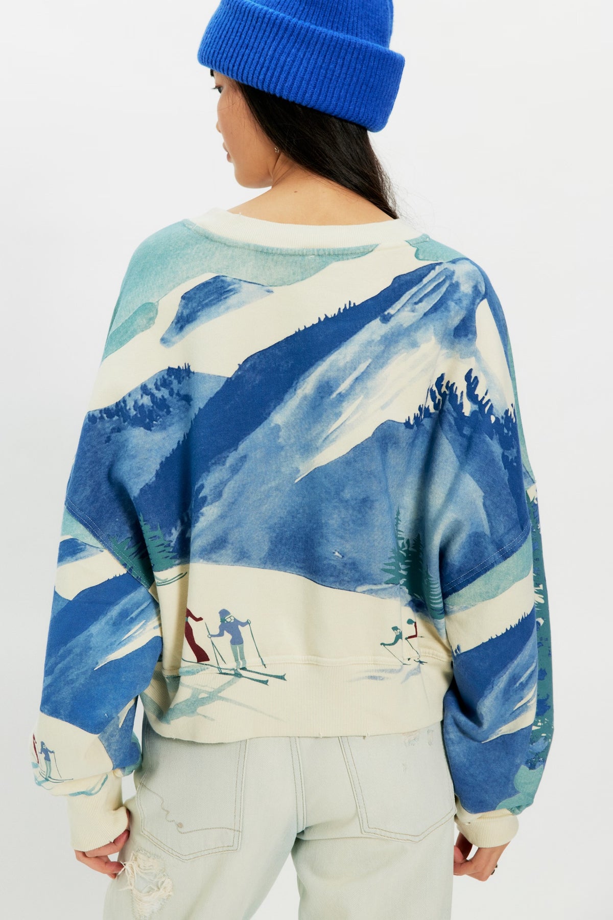 *PRE ORDER* FREE PEOPLE GAIA PRINTED SWEATSHIRT - SKI COMBO