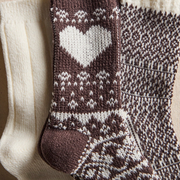 FREE PEOPLE NORDIC KNIT SOCK SET - NEUTRAL COMBO