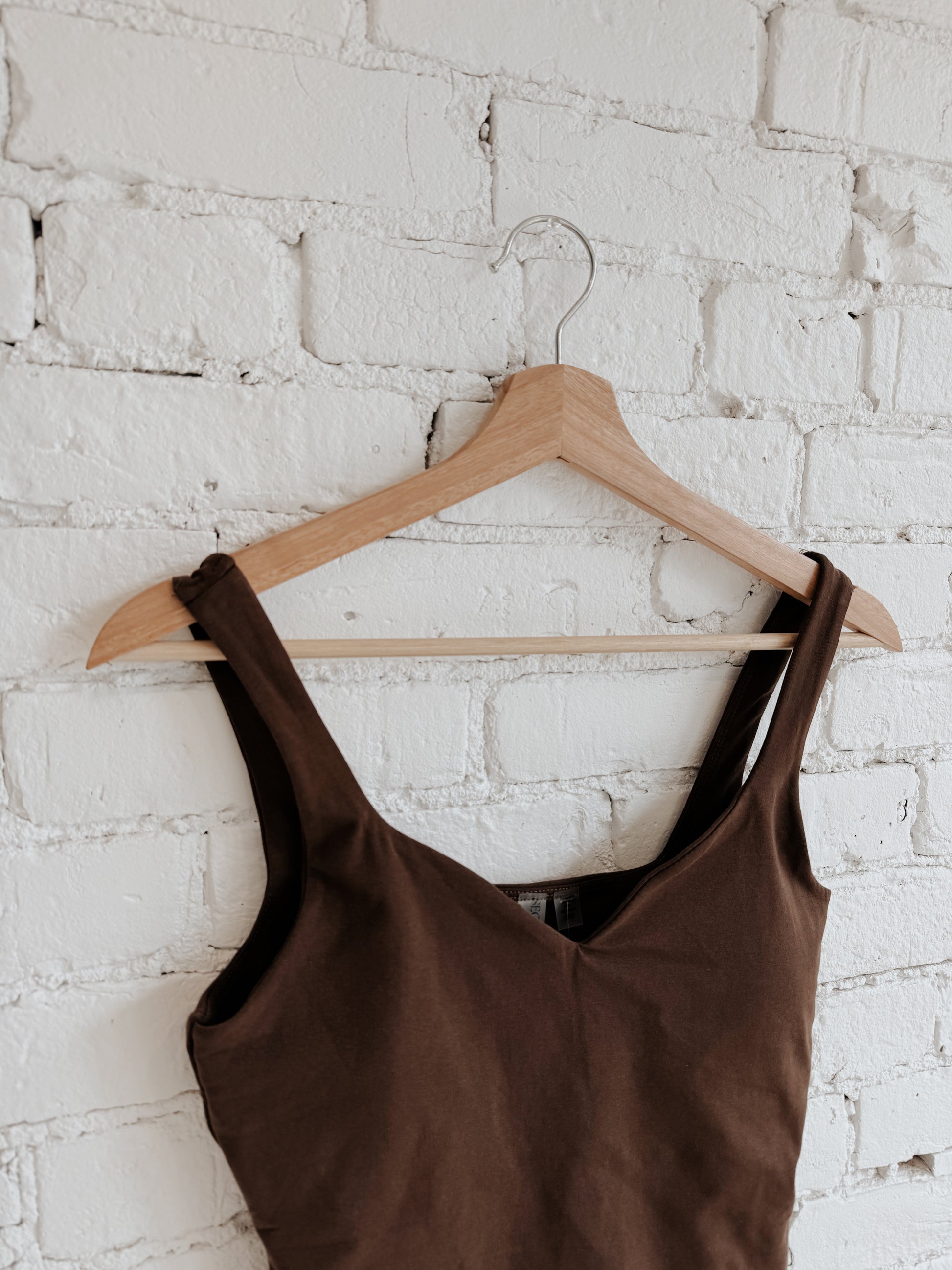 COTTON CORE IMANE SWEETHEART TANK - MOCHA